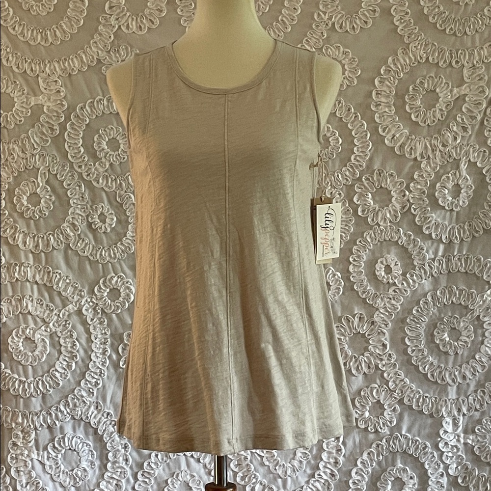 Escape by Habitat Cotton slub seemed tank Sleeveless Beige Top